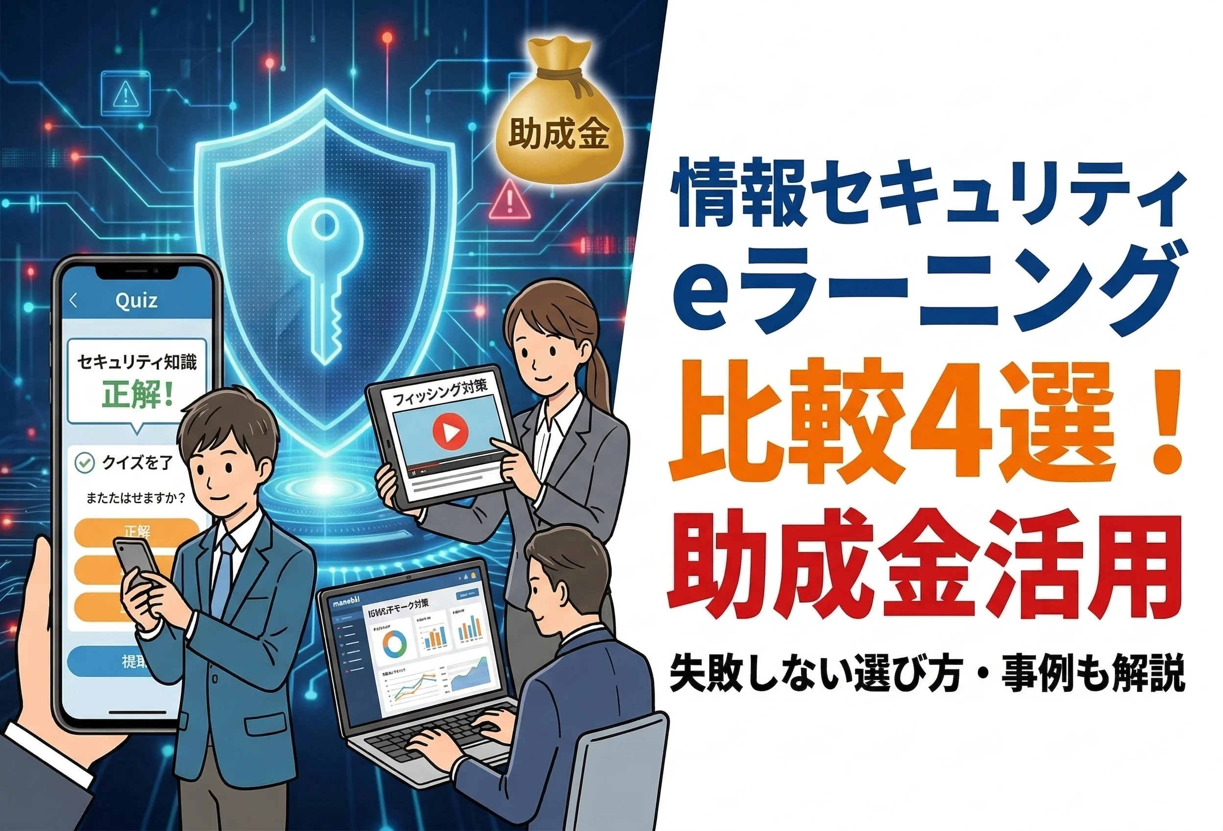 情報セキュリティのeラーニング比較4選！助成金活用と失敗しない選び方