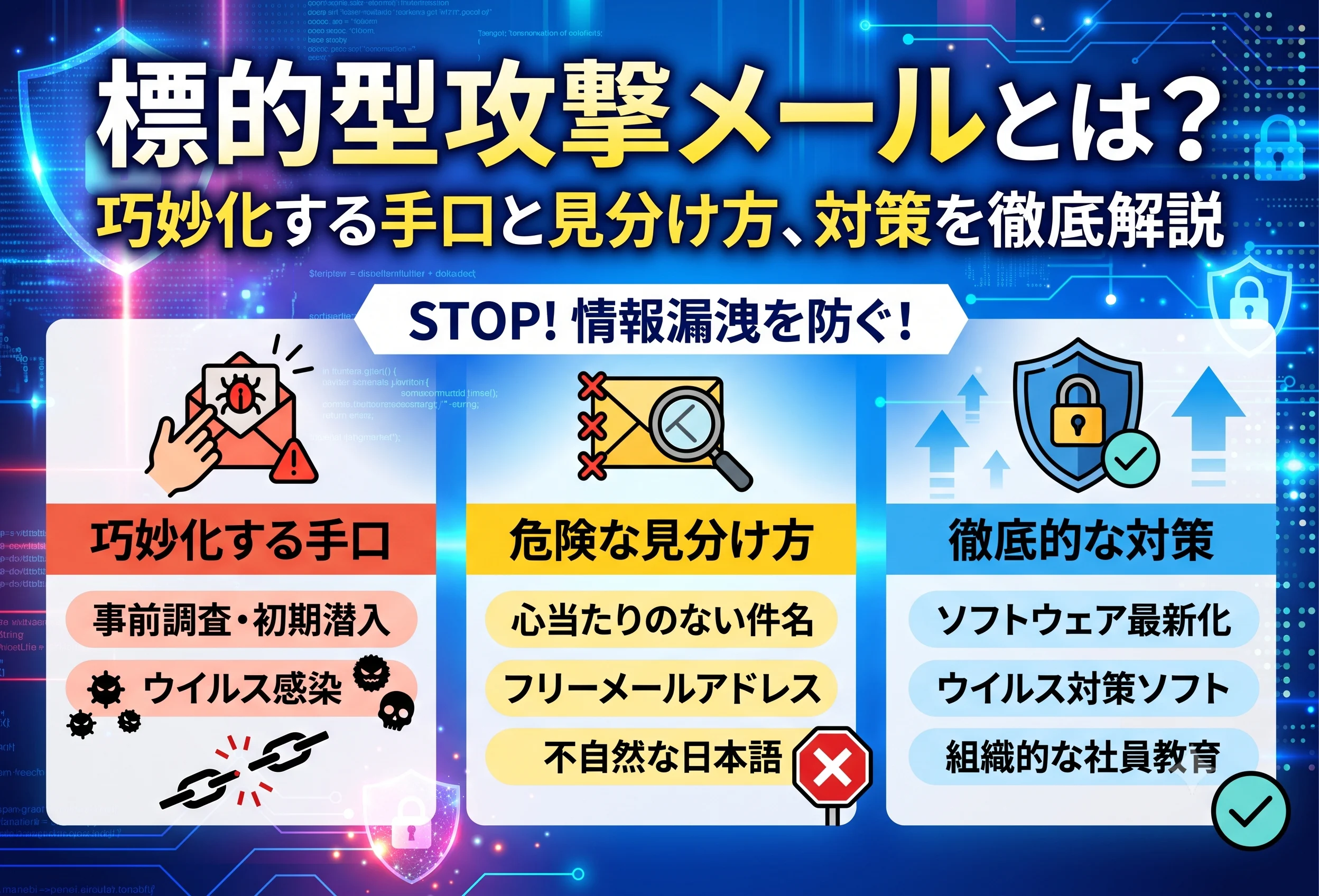 標的型攻撃メールとは？巧妙化する手口と見分け方、対策を徹底解説